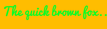 Image with Font Color 00FF27 and Background Color FFBD00
